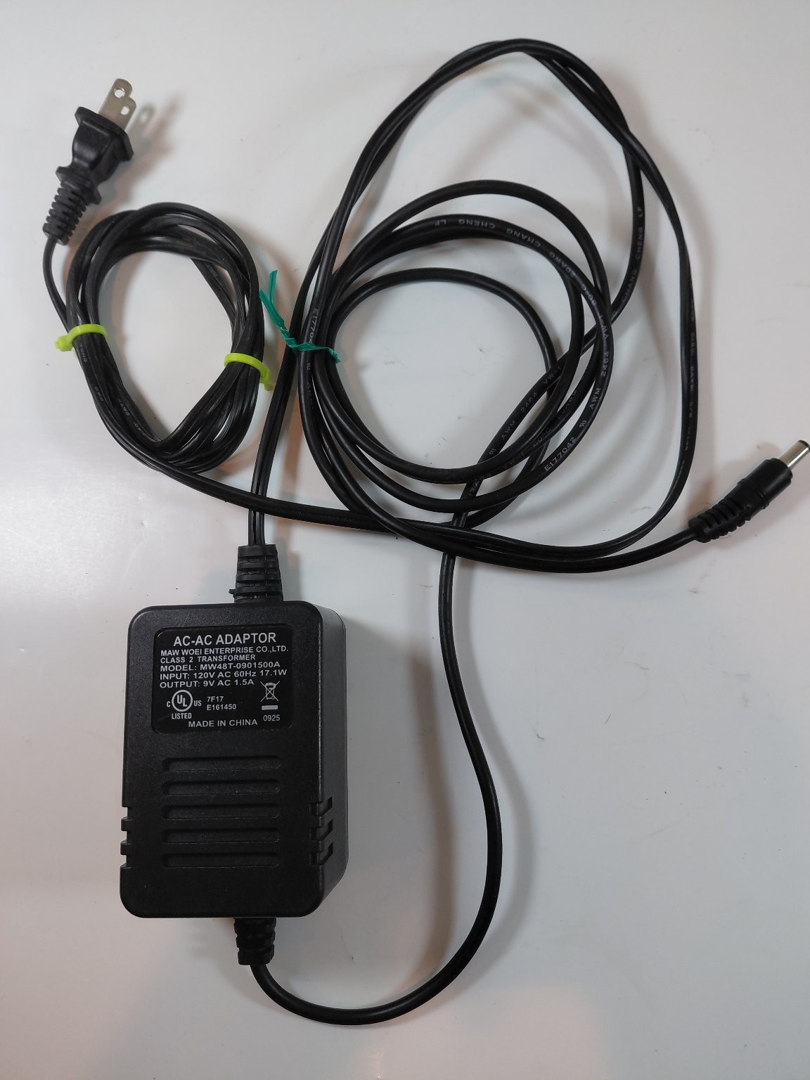 MAW WOEI MW48T-0901500A AC-AC Adapter 9V AC 1.5A Class 2 Transformer Power