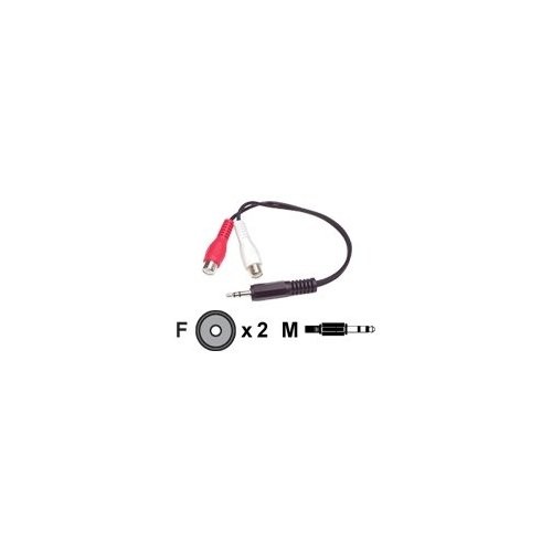 Startech IT MUMFRCA 6in RCA F-F to 3.5mm M Stereo Audio Cable Black