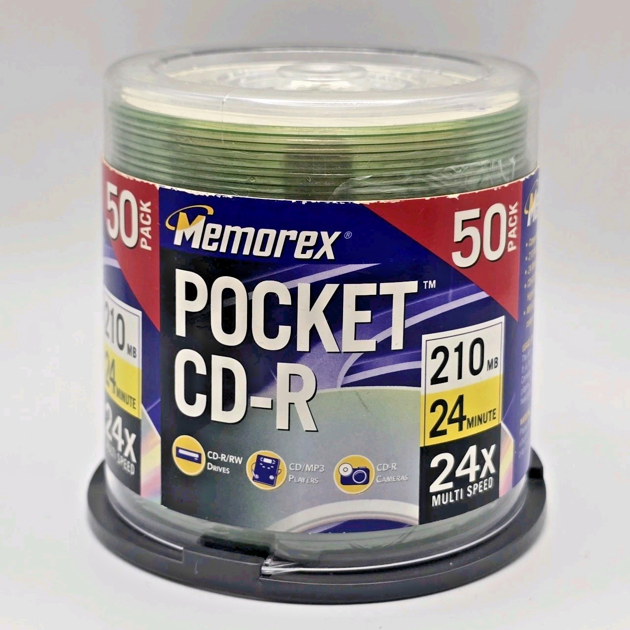 Vtg Memorex Pocket CD-R (56) Discs 24 Min 24X Multi Speed 210 MB New Open Box