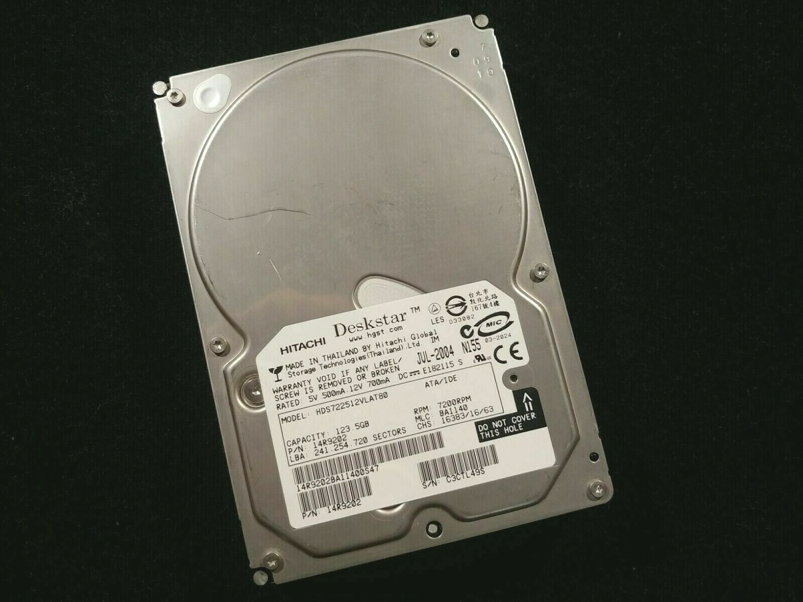 💻 Hitachi® IBM Deskstar™ IC35L120AVVA07 HDD 123.5GB 7200rpm ATA-133 Series