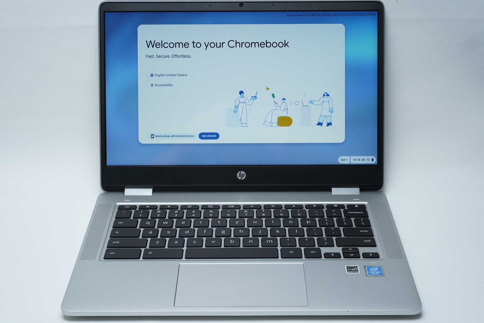 HP x360 14a-ca0022nr 14" 2-in-1 Chromebook Pentium Silver N5000 4GB 64GB eMMC
