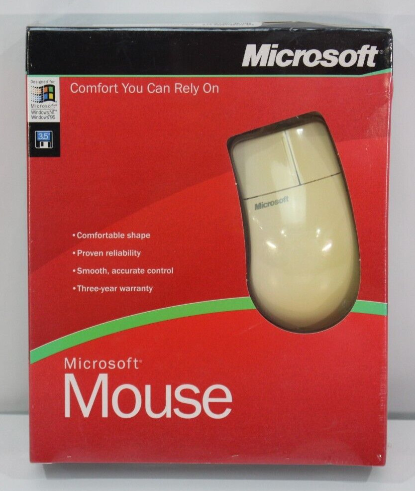 VTG NOS Microsoft Mouse 2.0 Intellipoint 365-00084 HDWR WIN32 Computer New PS/2