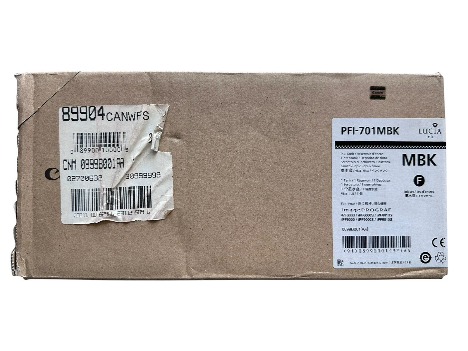 2019 GENUINE CANON PFI-701MBK Matte Black 700ML INK TANK ImagePROGRAF 8000/9000