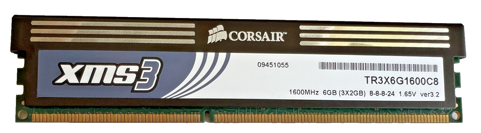 CORSAIR XMS3 6GB (3 x 2GB) DDR3 1600 (PC3 12800) Desktop Memory Model TR3X6G1600