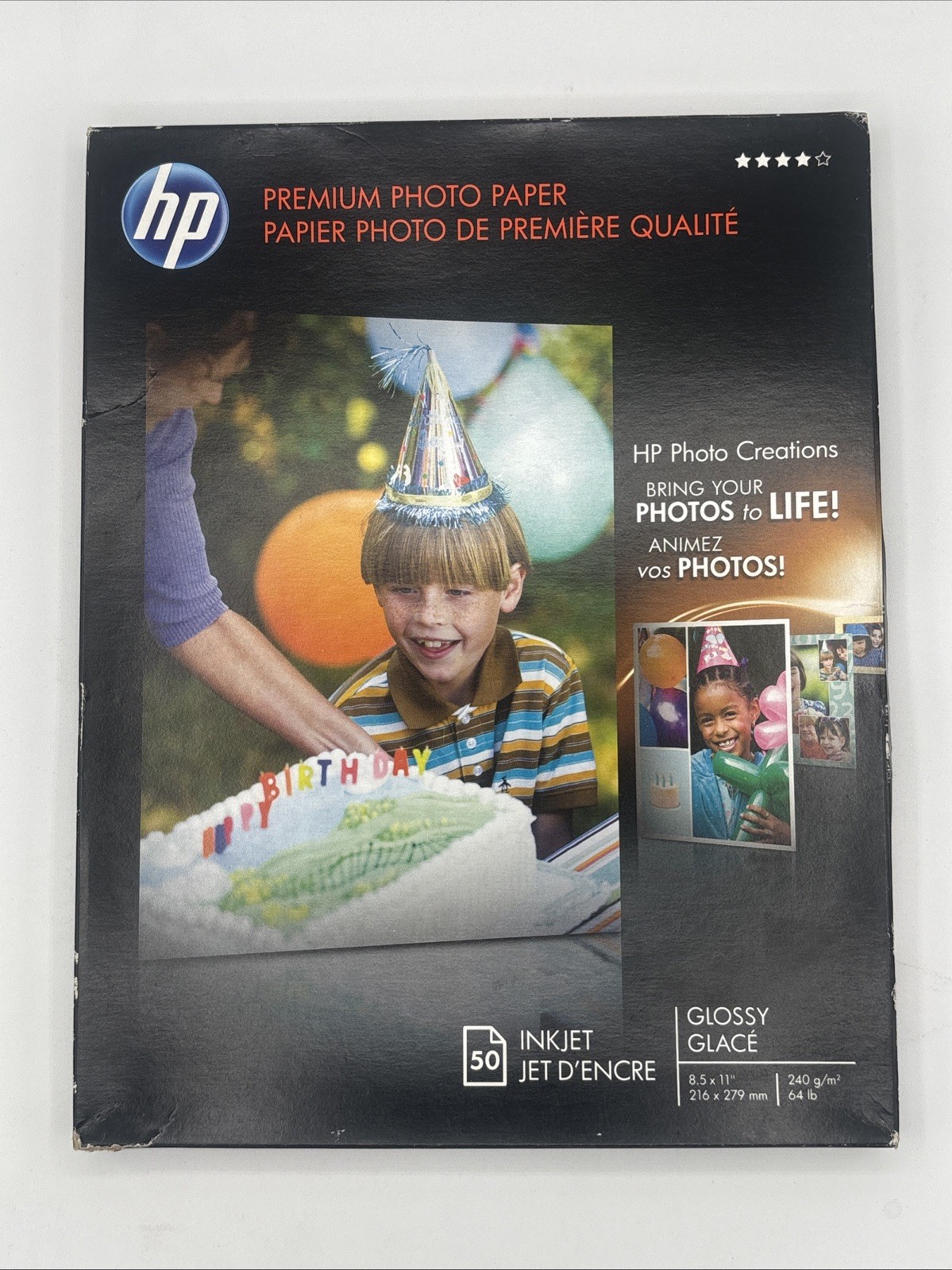 HP Premium Glossy Photo Paper 50 Sheets 10mil 8.5x11 Inkjet Printers C6979A