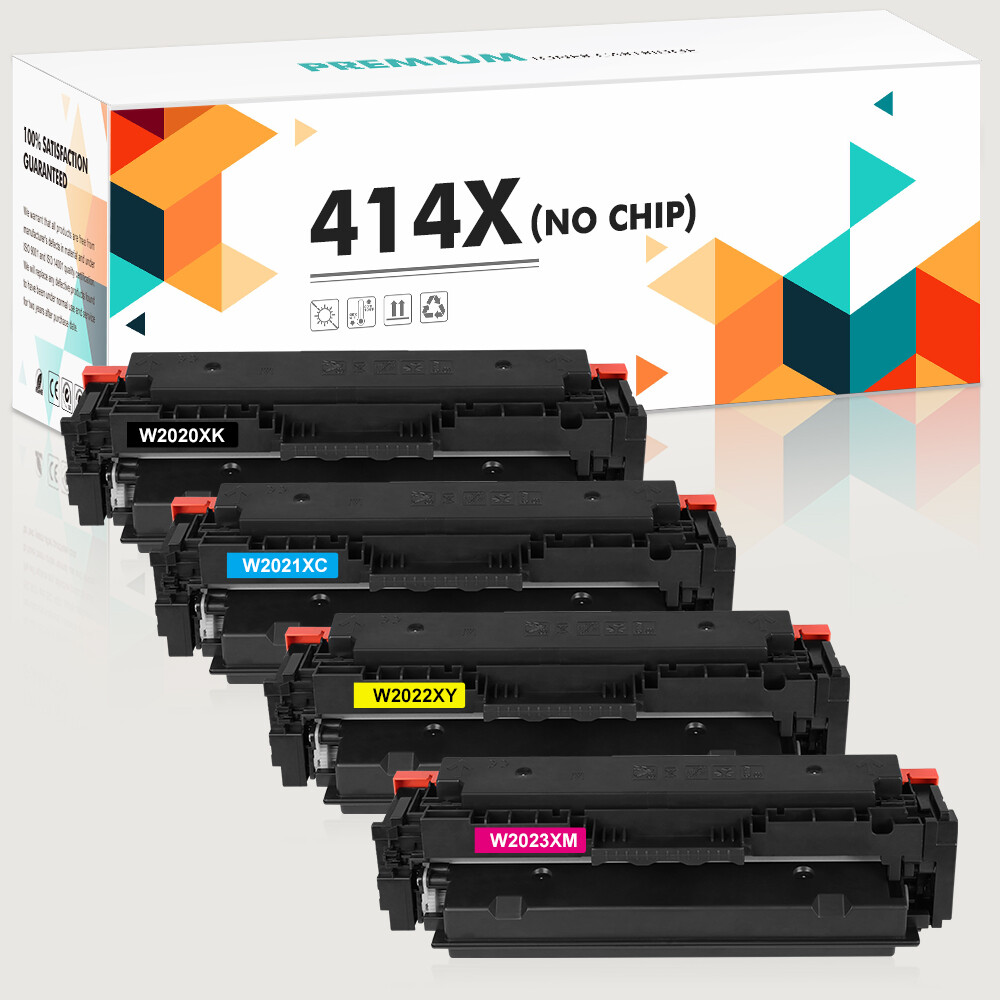 4x W2020X W2020A Toner Compatible With HP 414X 414A Color Laserjet M454 No Chip