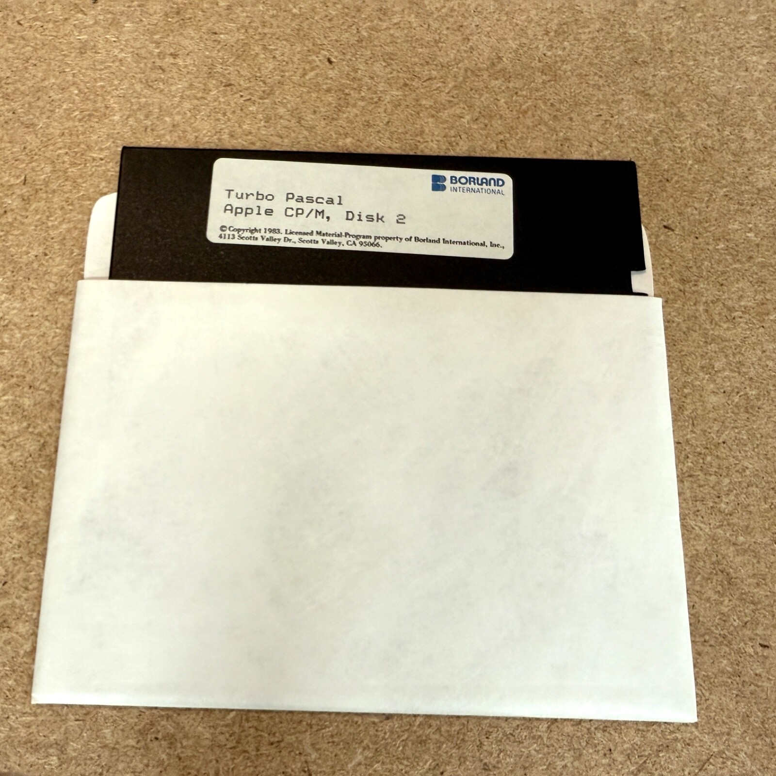 Turbo Pascal Apple CP/M Disk 2 Borland International 1983 Apple II