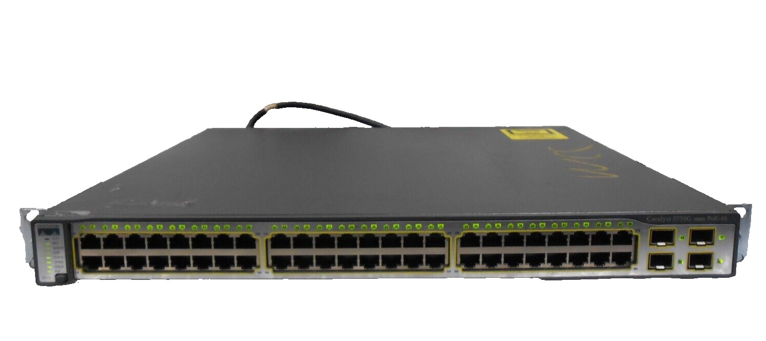 Cisco WS-C3750G-48PS-S VO8 48 Port PoE 3750G Gigabit Switch