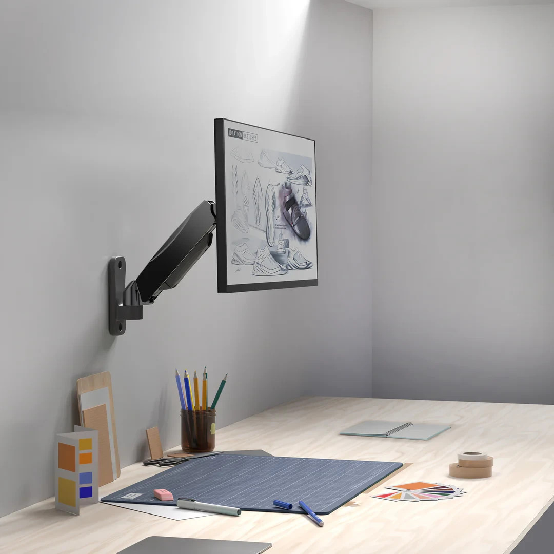 NEW VIVO MOUNT-V001A PNEUMATIC ARM SINGLE MONITOR WALL MOUNT FITS 17"-32" SCREEN