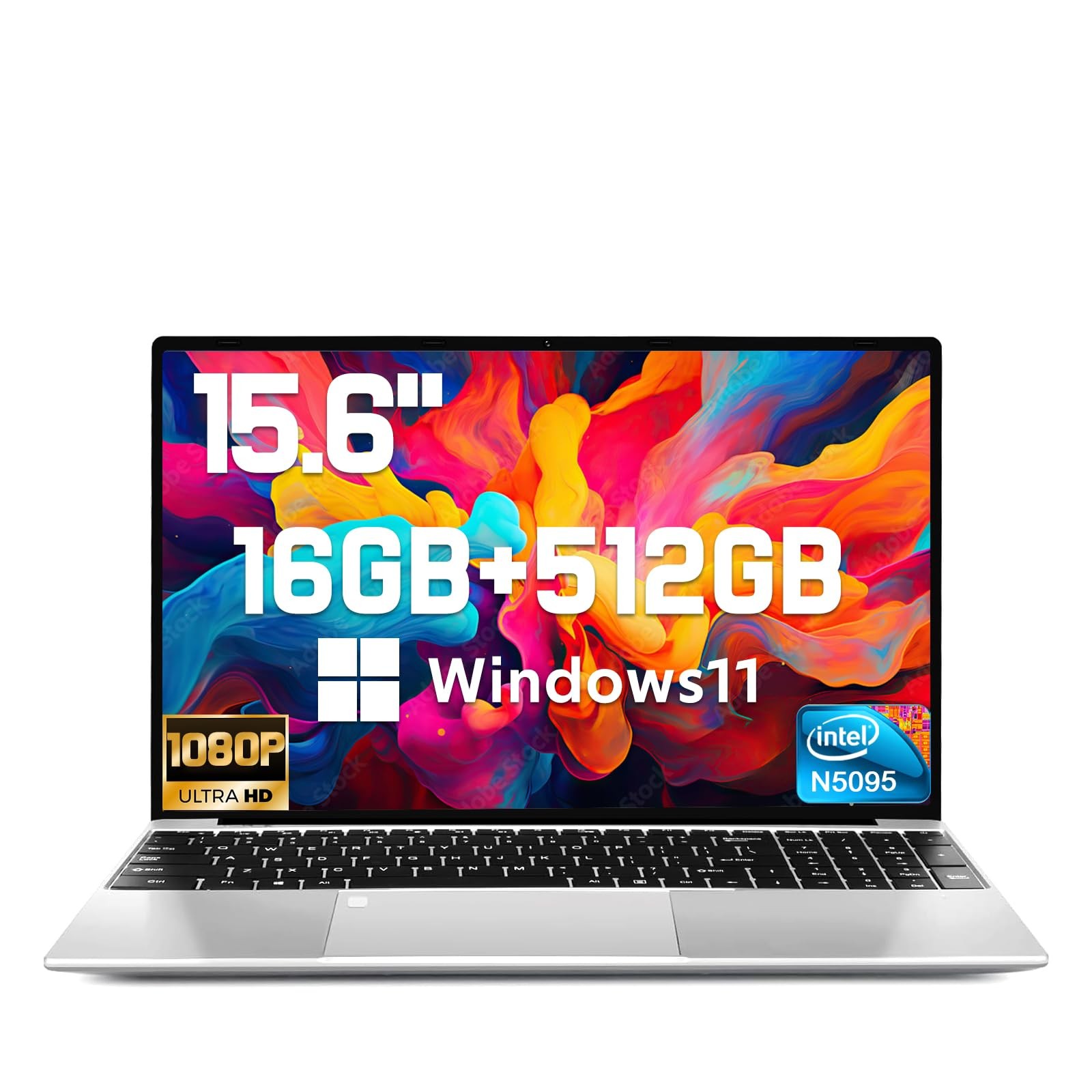 2026 New 15.6'' Laptop 16GB RAM 512GB SSD, Intel Quad-Core Processor(Max 2.9G...