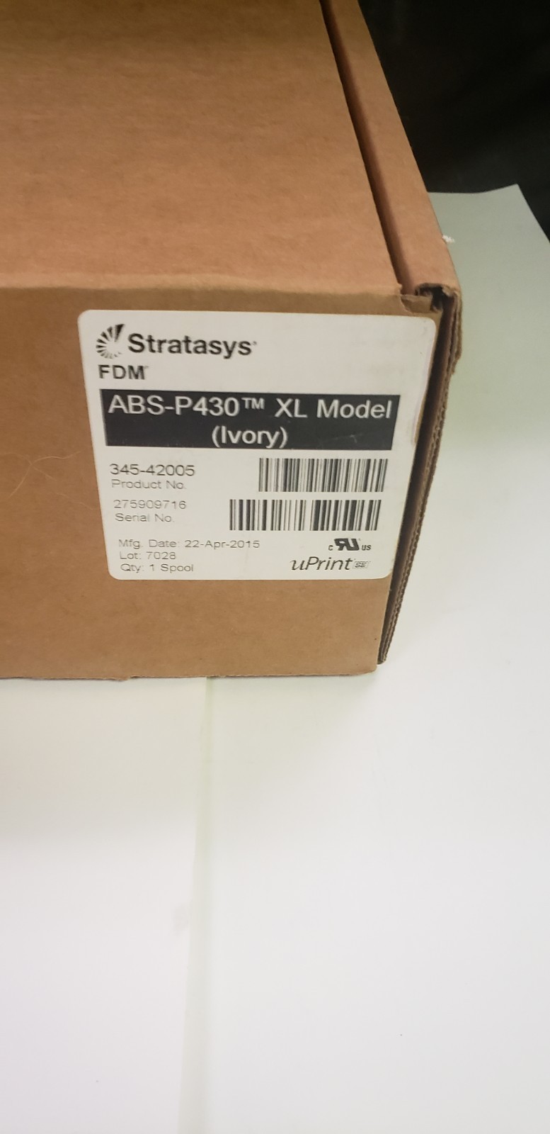 STRATASYS ABS-P430 XL Model(Ivory) (PN: 345-42005) NEW