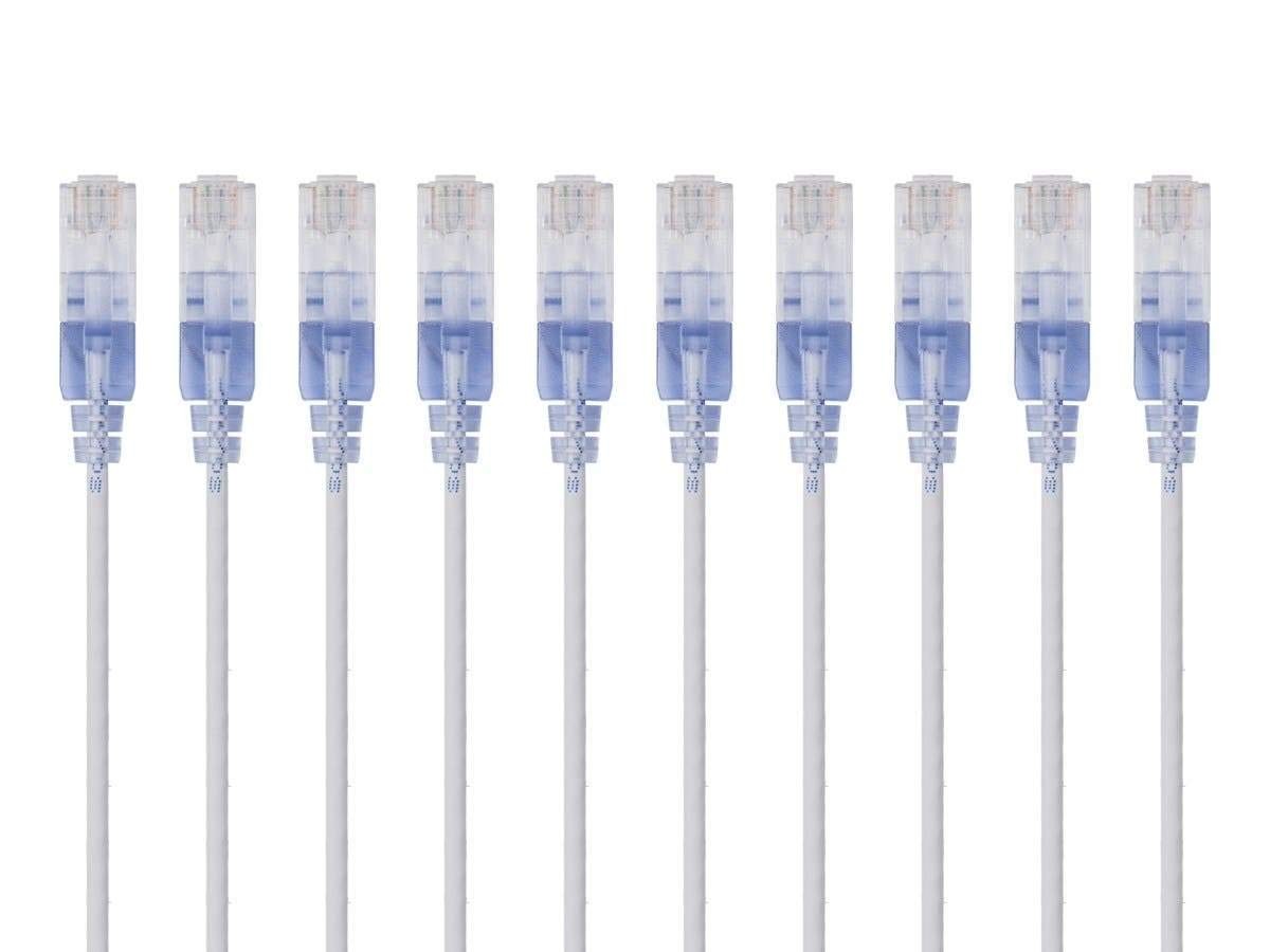Monoprice Cat6A Ethernet Patch Cable - Snagless RJ45, 550Mhz, 10G, UTP, Pure Bar