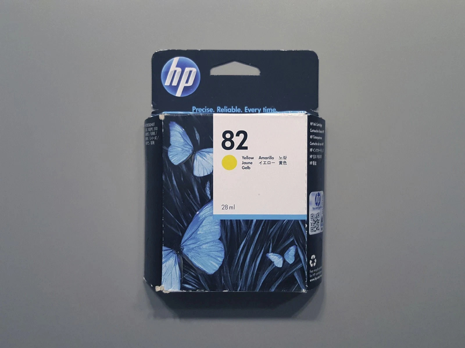 NEW Genuine HP 82 Yellow Ink Cartridge - CH568A - EXP.  05-2020