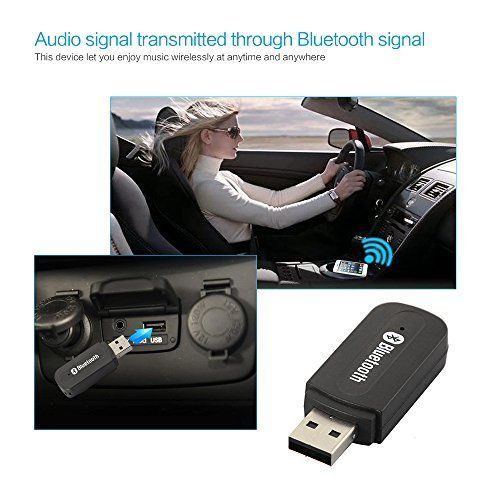 2pcs USB Bluetooth Music Stereo Wireless Audio Receiver Adapter Home Car Speaker