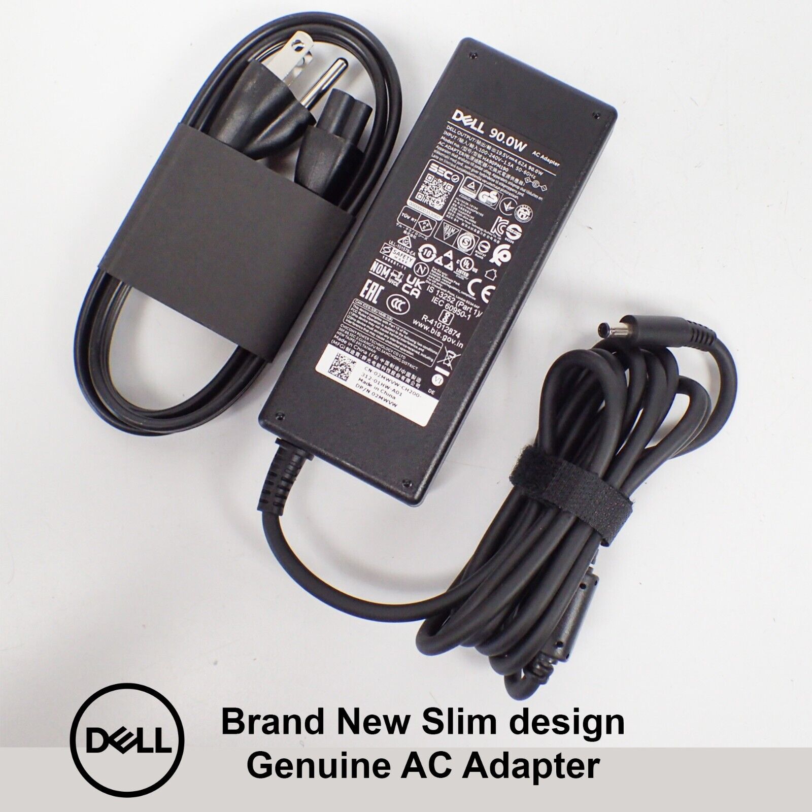 Genuine Dell Slim 90W GaN 4.5mm Charger AC Power Adapter 2MWVW HA90PM190