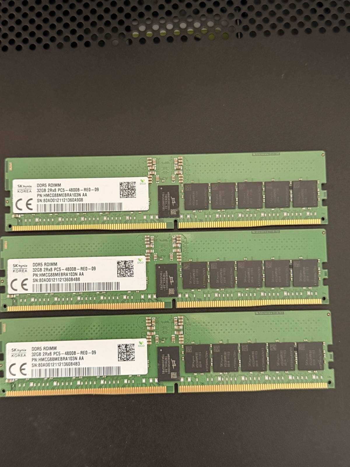 Lot 3 SK hynix (3x32GB) DDR5-4800 RDIMM PC5-4800B 2Rx8 ECC HMCG88MEBRA103N 💯