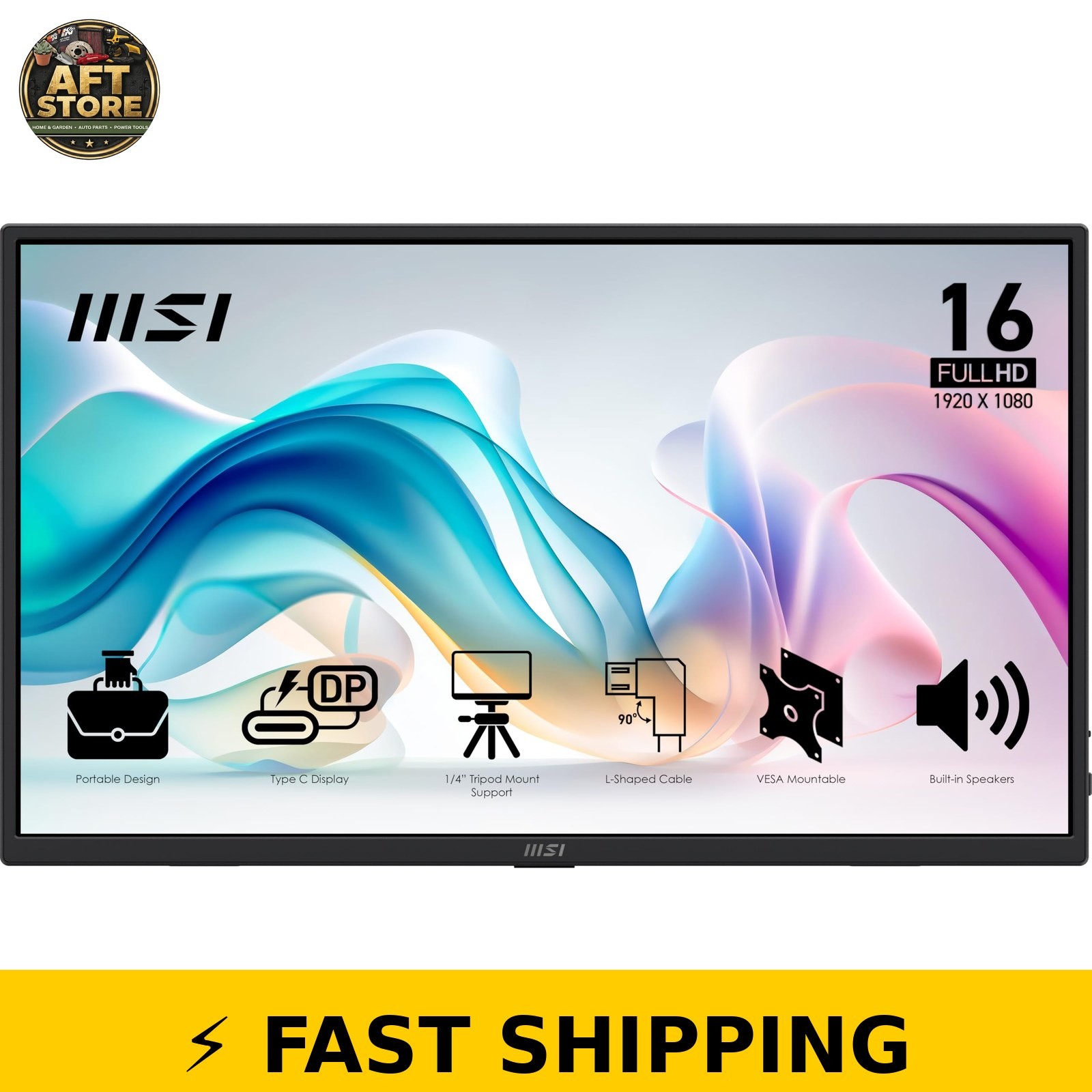msi Pro MP165 E6 15.6" FHD Portable Monitor - Metal Gray