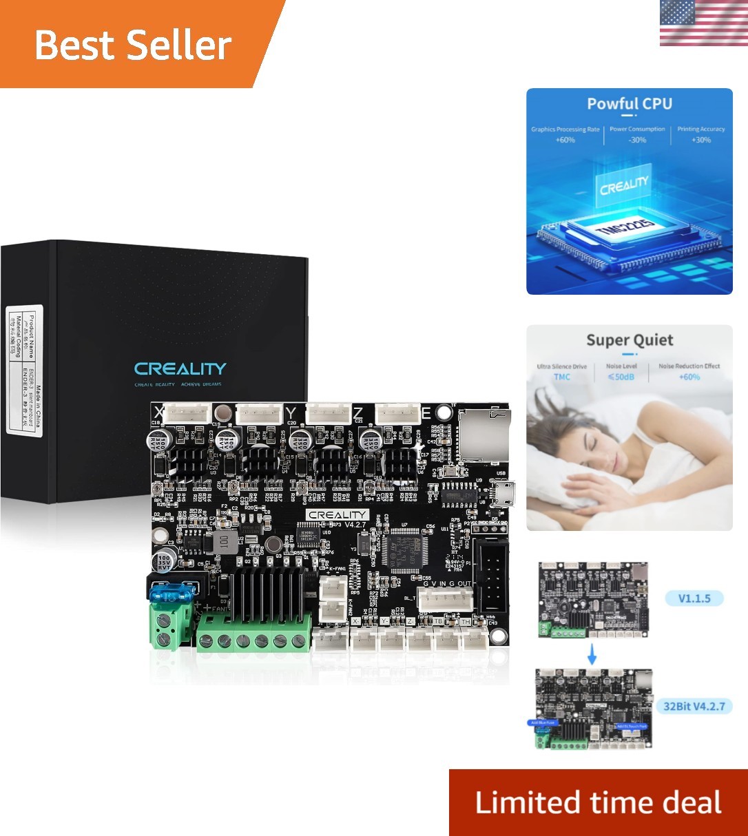 Upgraded Silent Motherboard V4.2.7 for Ender 3 Series - Low Noise Operation