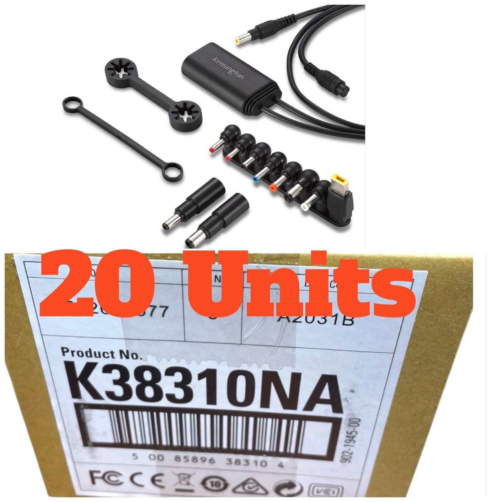 Wholesale Lot 20x Kensington K38310 USB 3.0 Power Splitters New Sealed