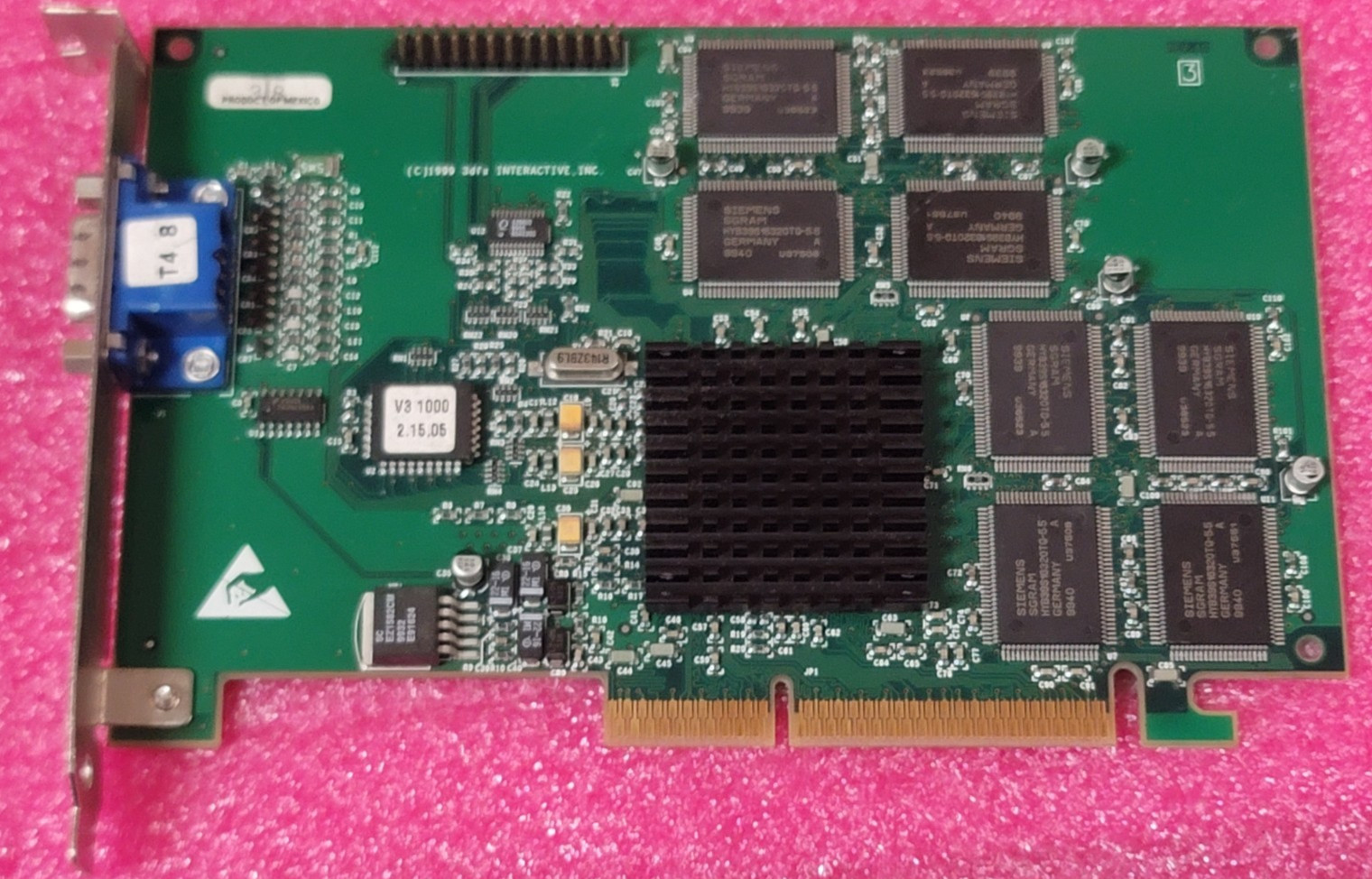 3DFX Voodoo3 1000 16MB VGA AGP GPU Video Card for Retro Gaming working #L3D