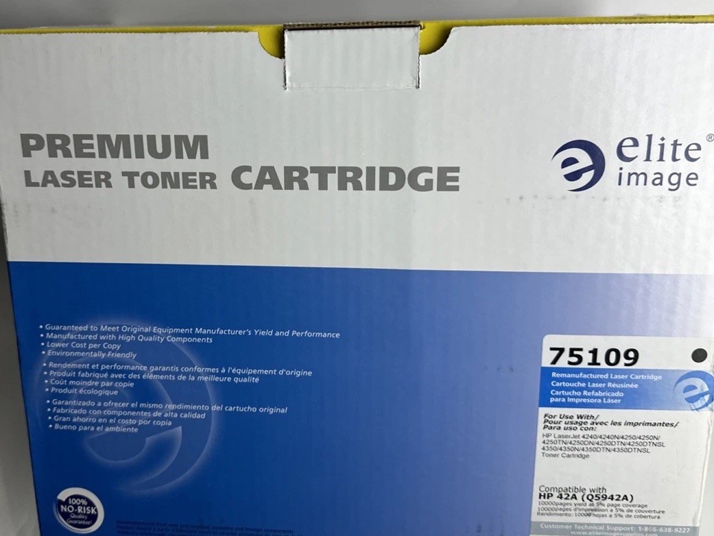 NEW Elite Image  Laser Toner Cartridge 75109 Black for HP 42A - 10,000 Pages