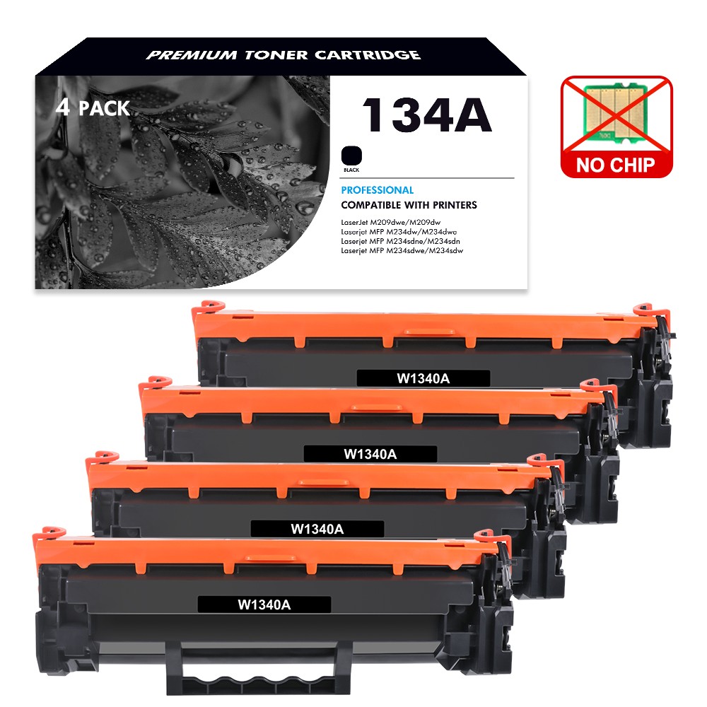 4PK 134A W1340A No Chip Toner Cartridge With HP M209dw M234sdn M234sdw Printer 