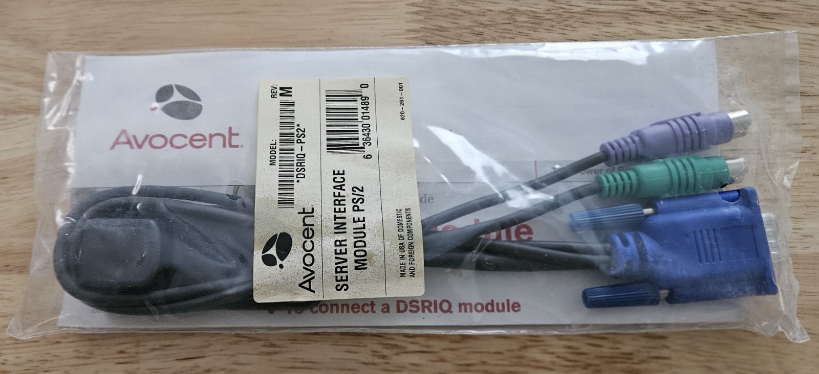 NEW AVOCENT DSRIQ-PS2 Server Interface Module PS/2 Cable Adapter