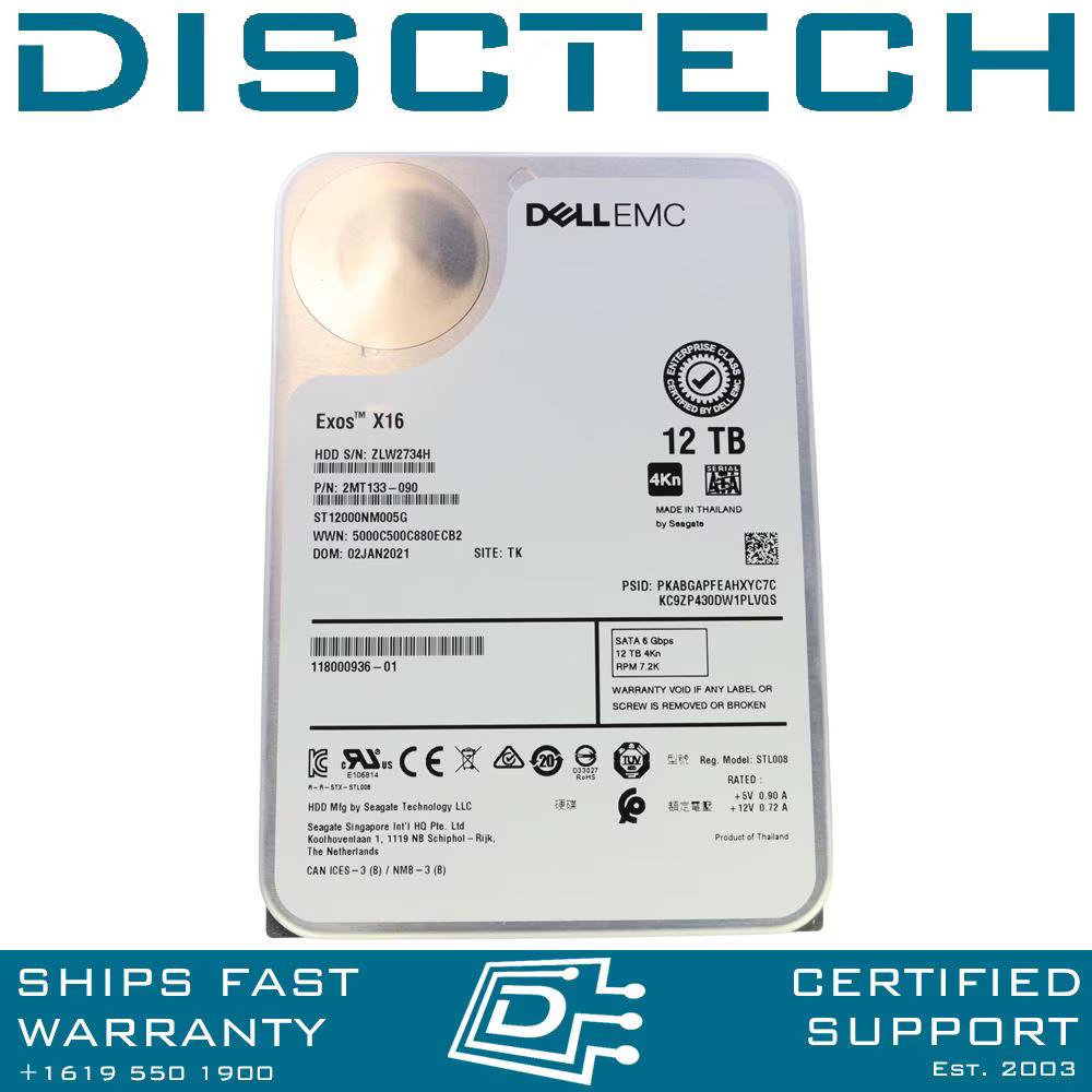 Dell 12TB 4Kn SED SATA Hard Drive HDD PowerScale EMC Isilon Hybrid / Archive NAS