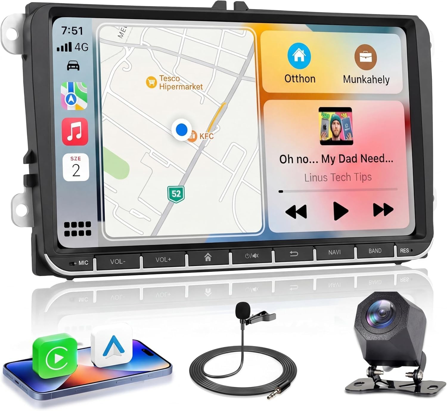 4G+64G Android Car Stereo Radio for VW Volkswagen Seat Golf Passat Jetta Beet...