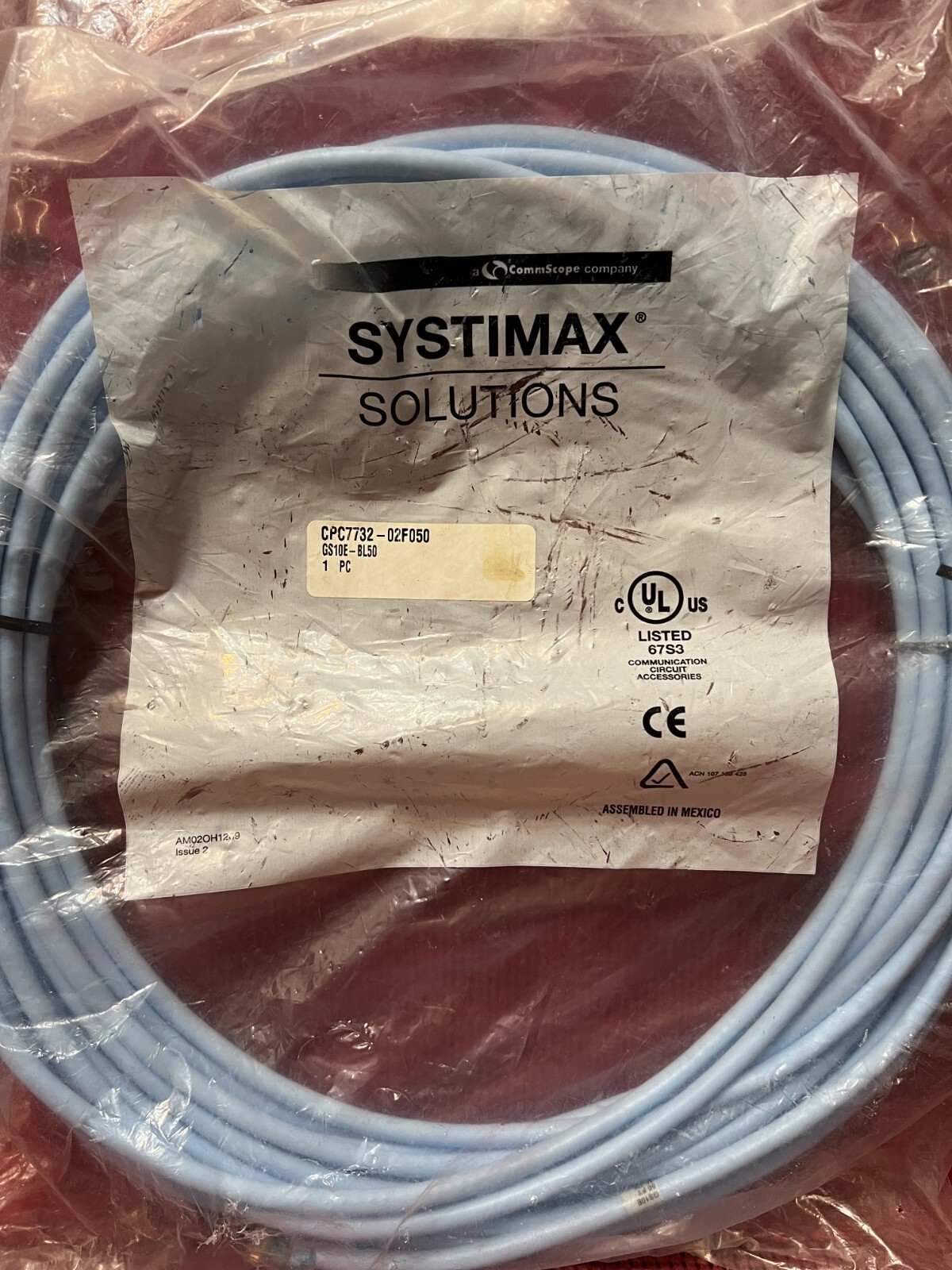 Commscope SYSTIMAX Solutions CPC7732-02F050 GS10E-BL50 ft / GS10E-DG7  Gray 7 ft
