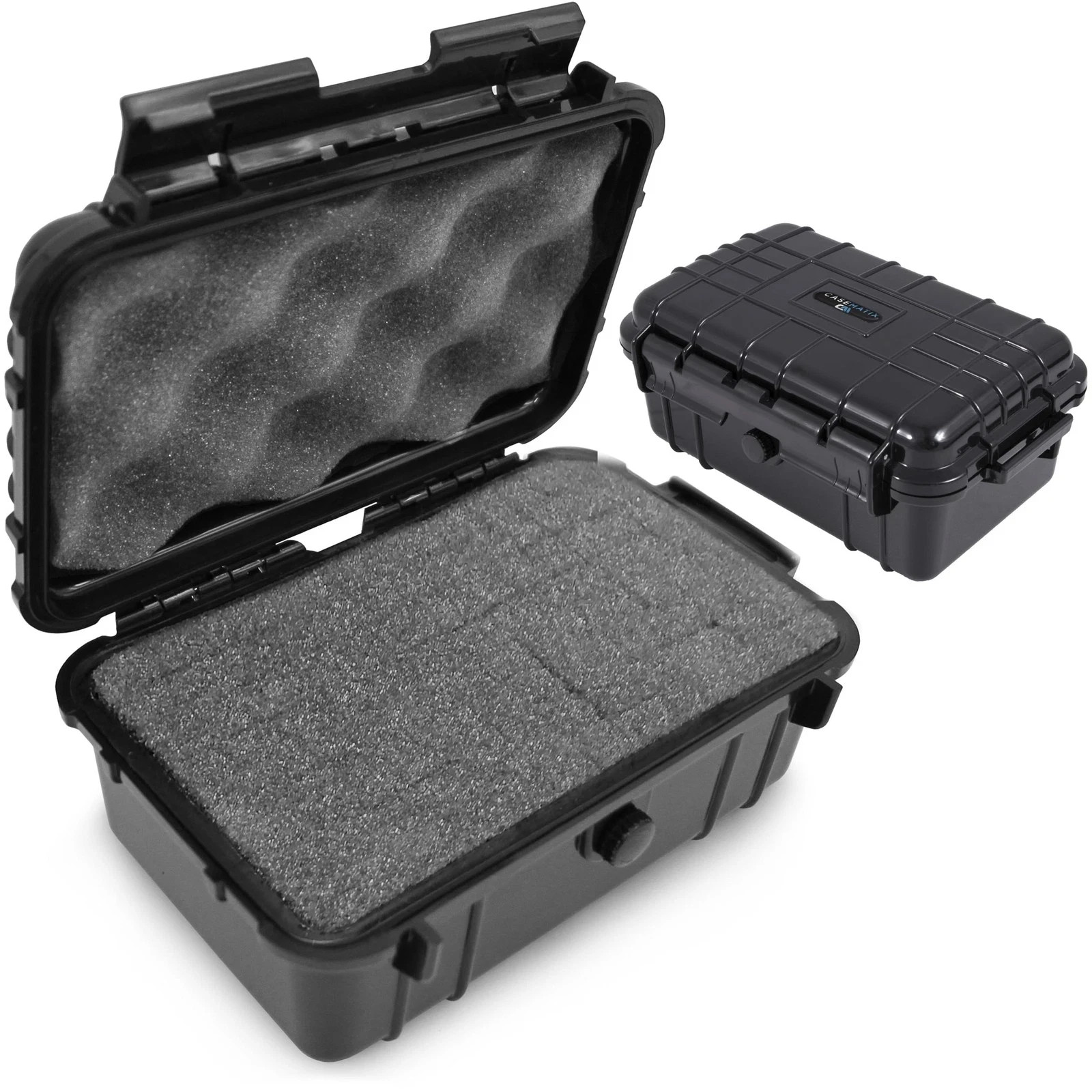 CASEMATIX 8" Waterproof Small Hard Case with Customizable Foam for 8", Black