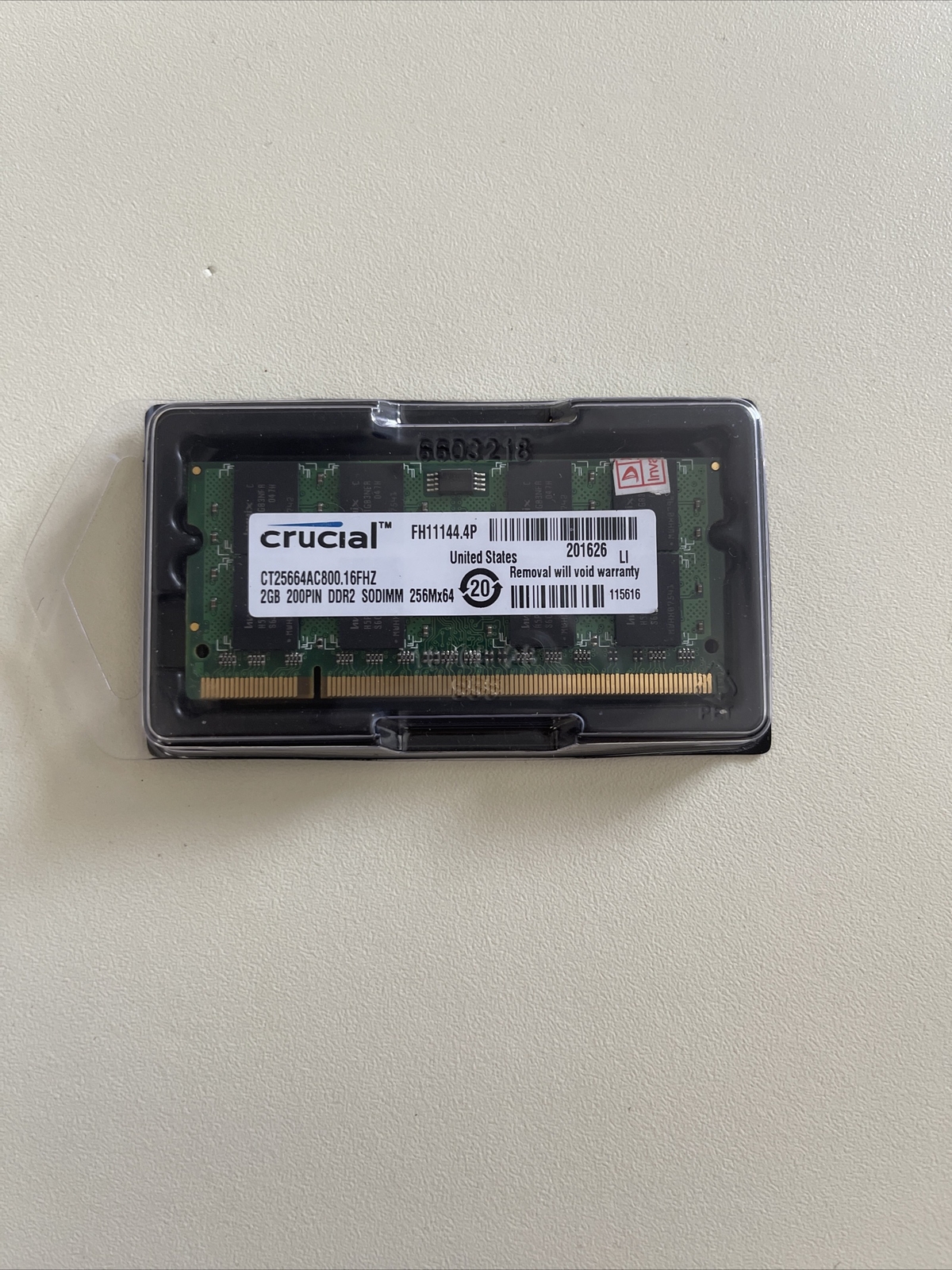 CT25664AC800.16FHZ MT16HTF25664HZ-8900H1 CRUCIAL MICRON 2GB PC2-64000S (CA611)