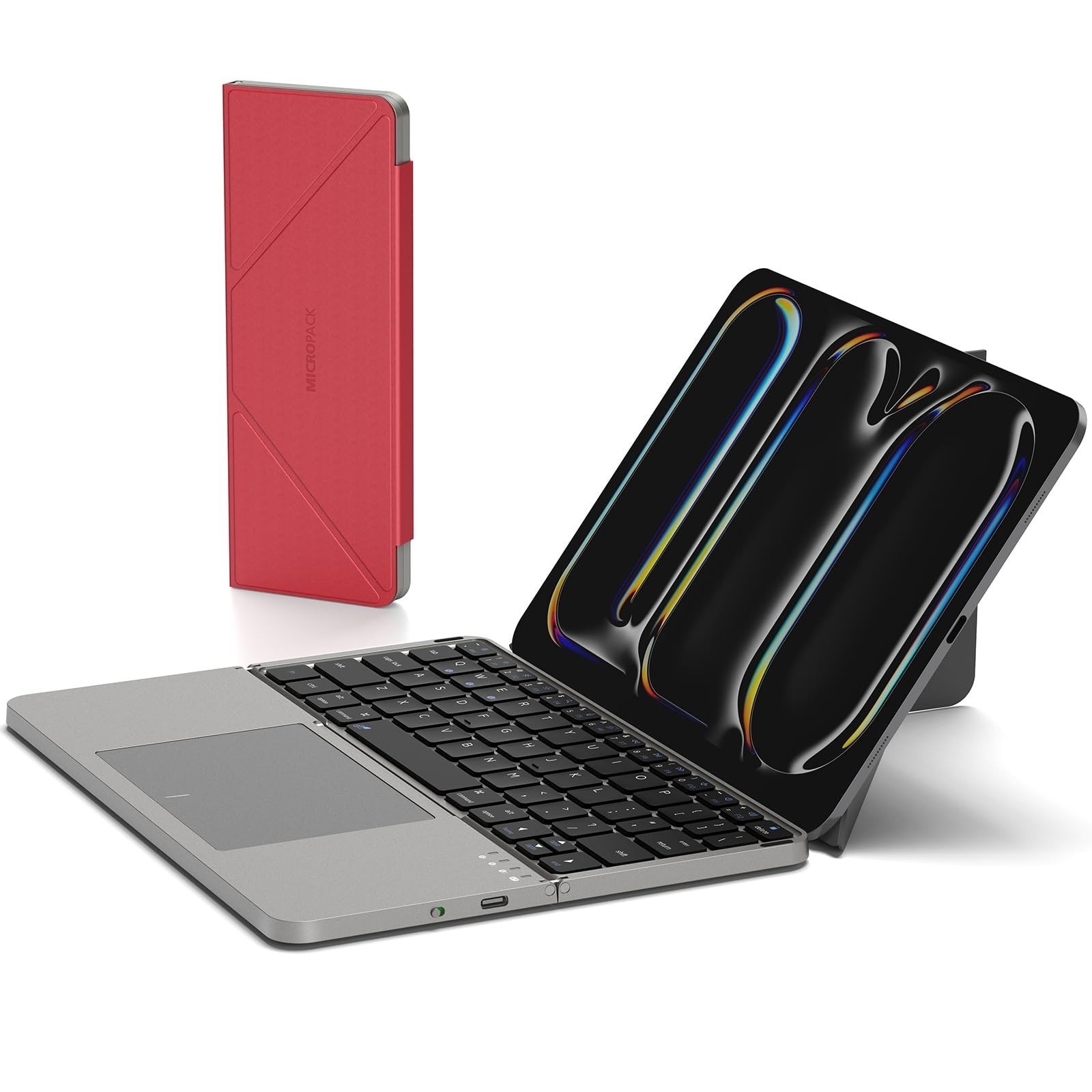 MicroPack Foldable Bluetooth Keyboard Touchpad iPad iPhone Mac Rechargeable
