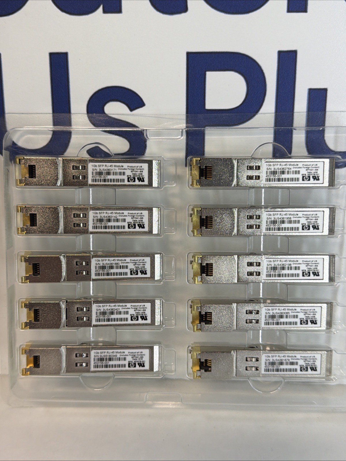 Lot of 10 HP 453578-001 1Gb SFP RJ-45 Transceiver Modules QTY 10 Tested Pulls
