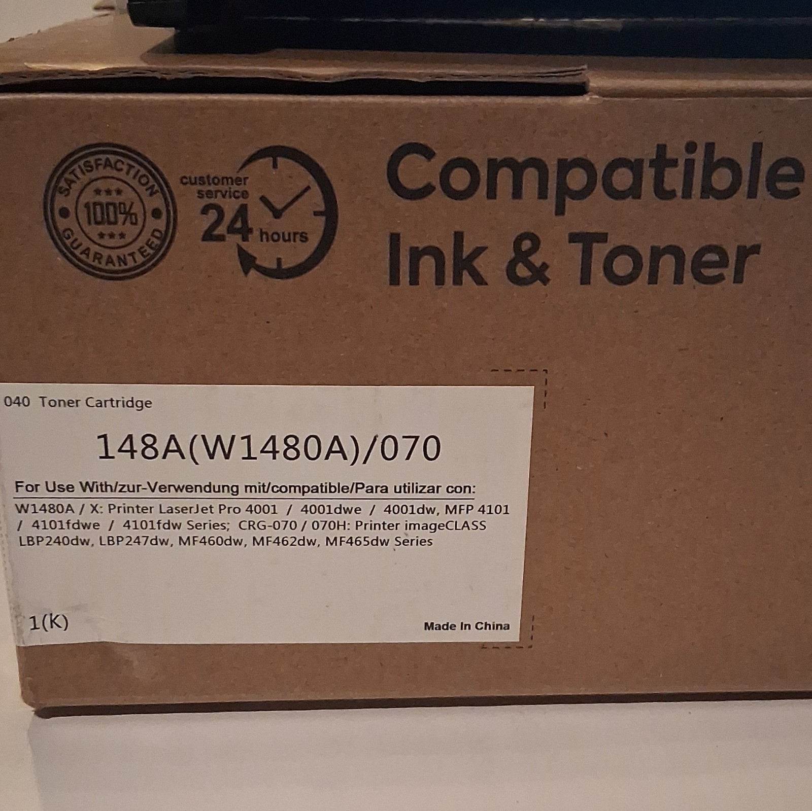 W1480A 148A 070 Black Compatible Laser Toner, Lot of 2 for HP/Canon