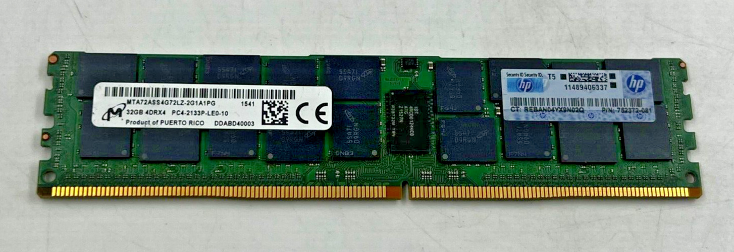 SERVER RAM - MICRON *LOT OF 10* 32GB 4DRX4 PC4 - 2133P  MTA72ASS4G72LZ-2G1A1PG