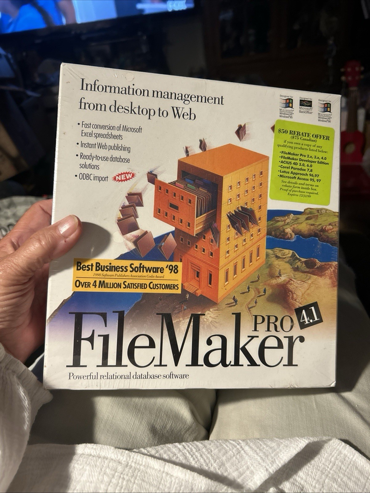 VINTAGE 1998 OLD NEW STOCK COMPUTER CD ROM FILE MAKER pro 4.1 FOR WINDOWS New