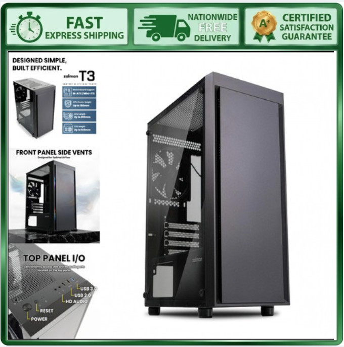 Compact MATX Micro-ATX Desktop PC Case - Mini Tower, Easy Build, Ventilated Desi