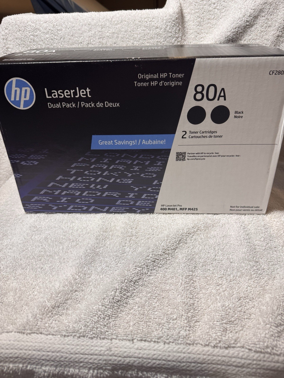 HP LaserJet 80A 2-pack Toner Cartridges - Black (CF280AD1)