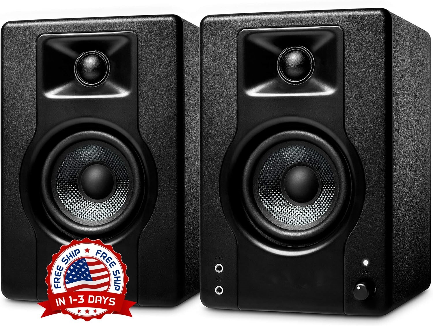 Altavoces de computadora 3.5" USB para monitor y escritorio PC 120 W 2Pcs NEW US