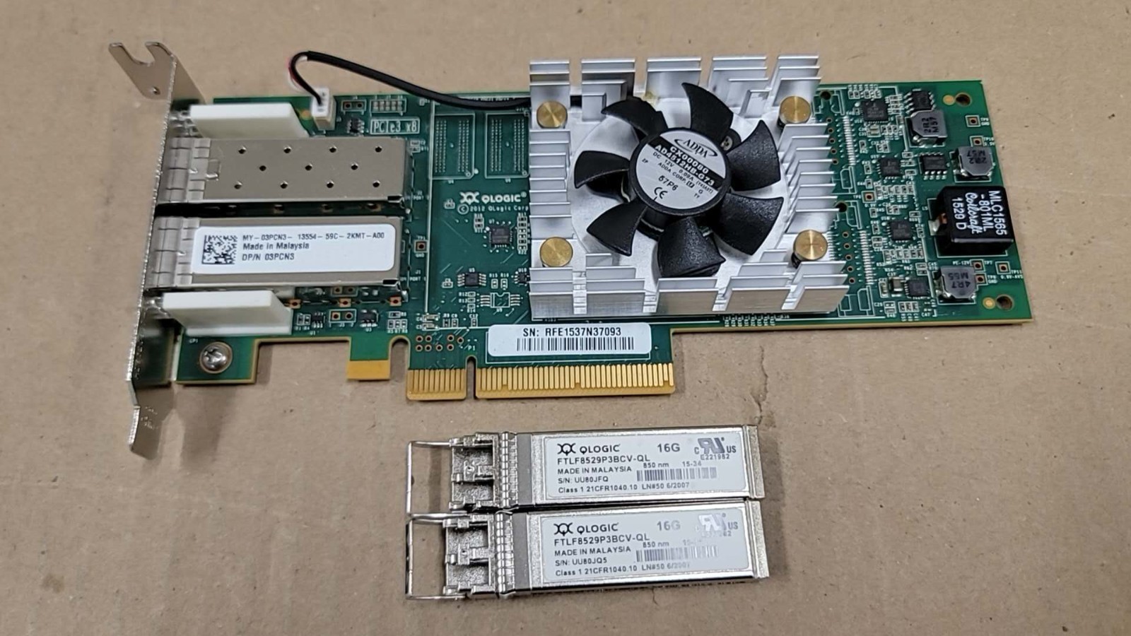 Dell Qlogic 3PCN3 7JKH4 QLE2662L-DEL 2-Port 16Gbps Fibre ChannelCard w/ 2xSFP