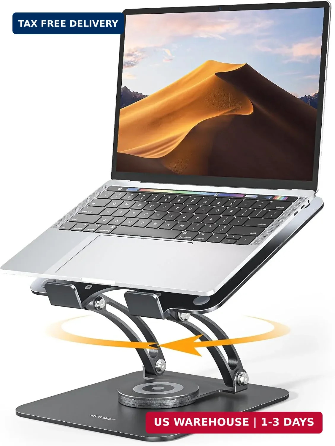 Nulaxy 360° Rotating Ergonomic Laptop Stand for Desk, Dual Foldable Design