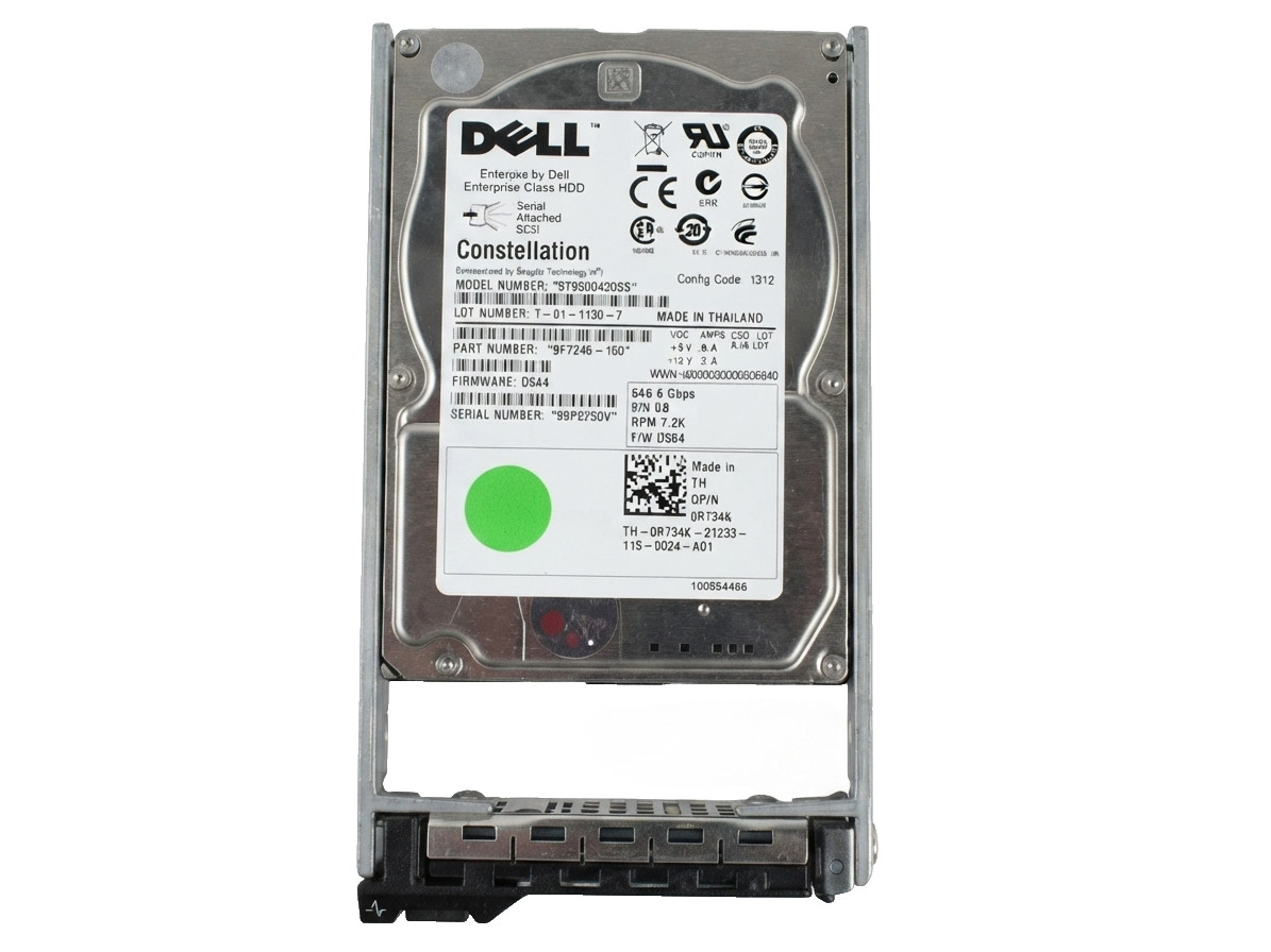 Dell 0R734K High Efficiency 500GB 7.2k SAS Hot-Swap HDD Internal Hard Disk Drive