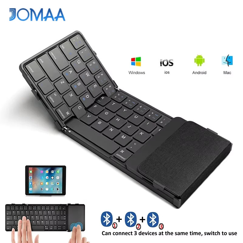 JOMAA Foldable Bluetooth Keyboard with Touchpad English Layout