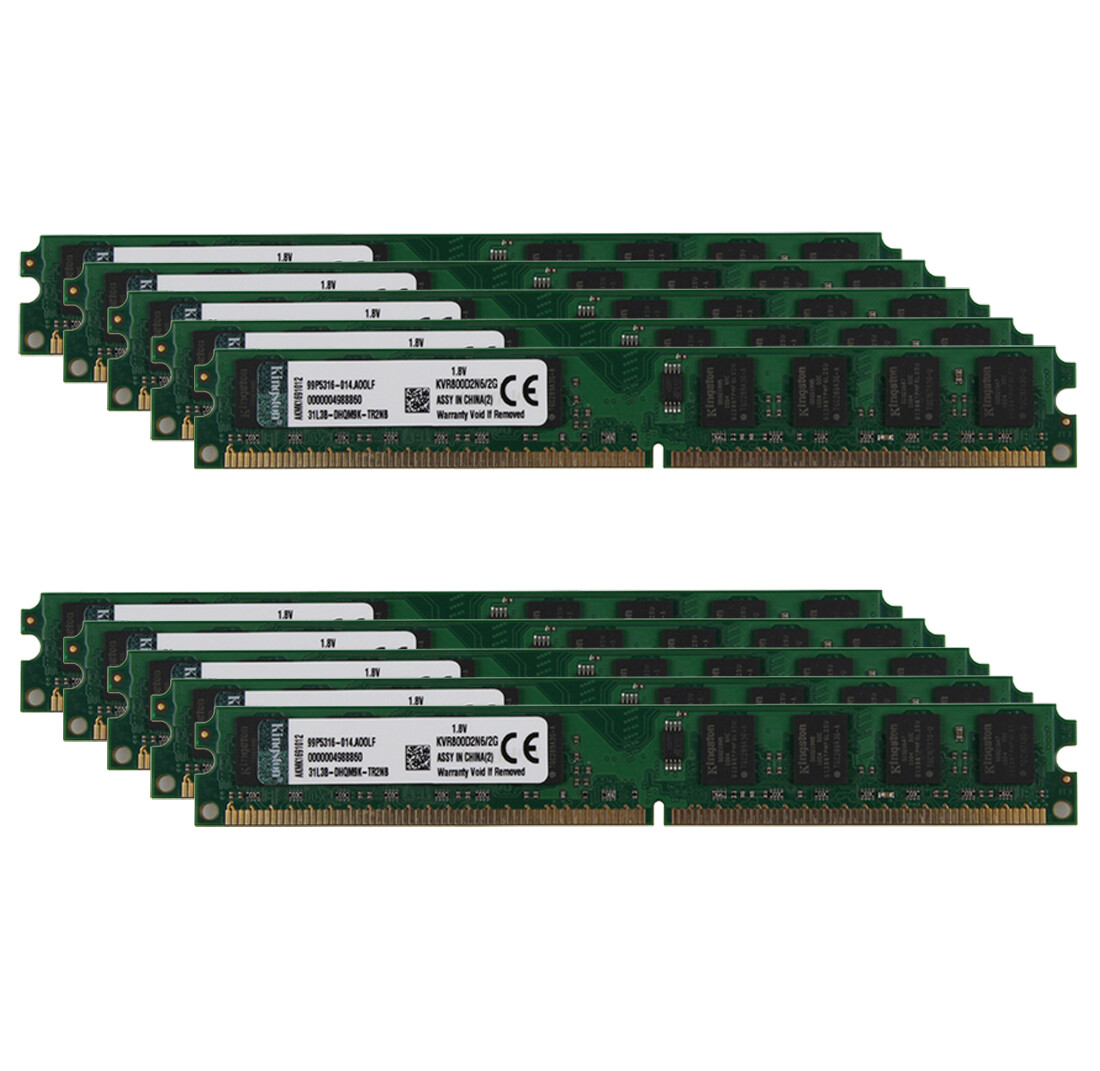 Kingston 20G 10X 2GB 2Rx8 PC2-6400 DDR2 800Mhz pc6400u UDIMM Memory Desktop RAM