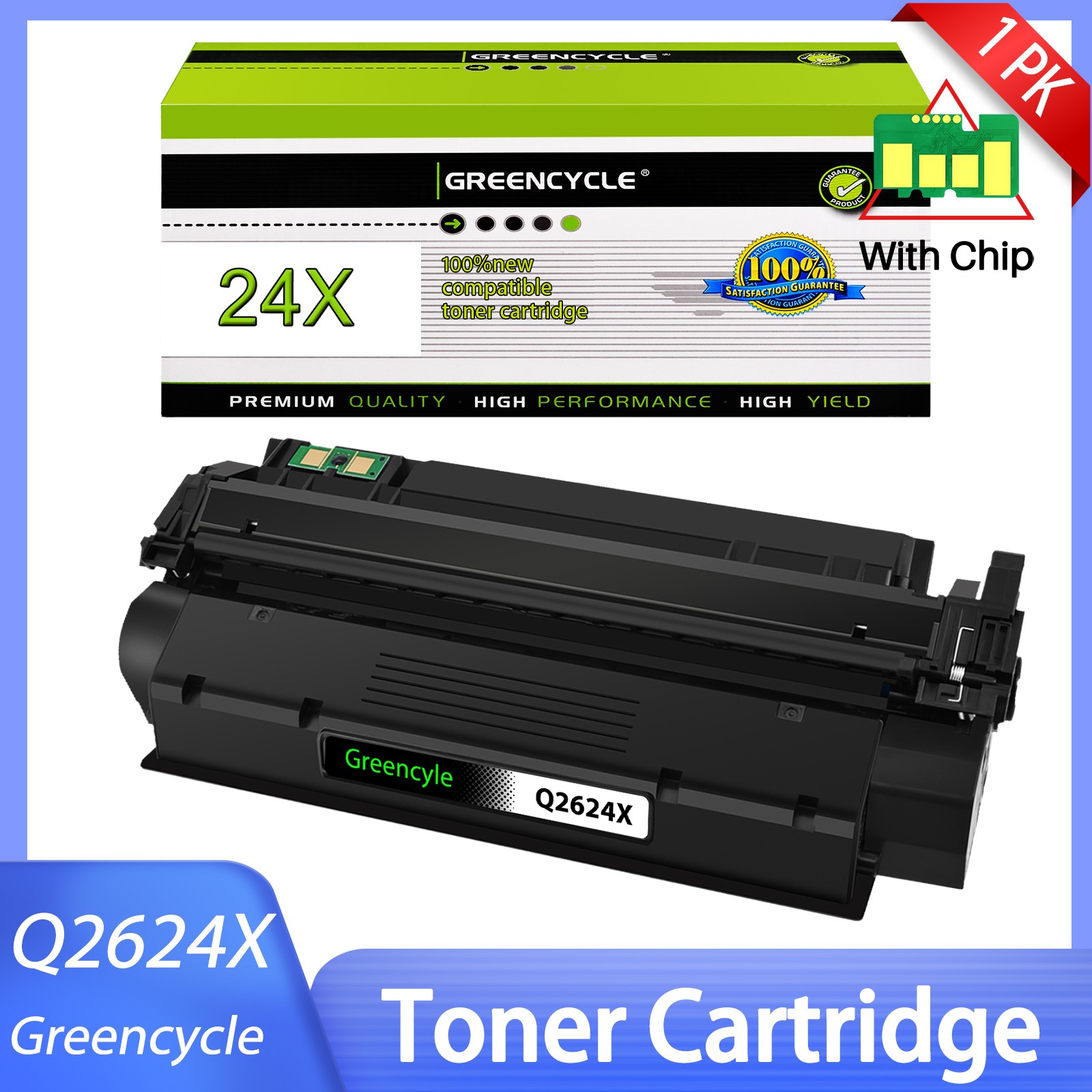 GREENCYCLE Q2624X High Yield Toner Cartridge Lot Fits for HP LaserJet 1150 1150N