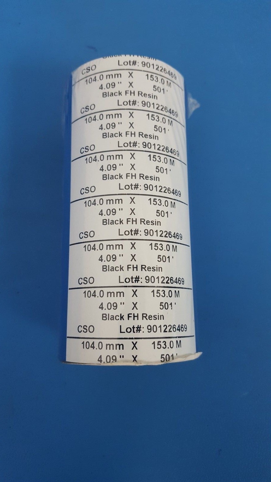 CLEAN START, Black FH Wax, Resin Thermal Ribbon Roll, 4.09" x 501', 104mm x 153M