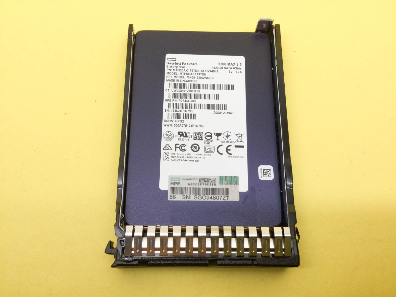 P07930-B21 HPE 1.92TB SATA 6G MIXED USE SFF SC SSD 1920GB P08694-001 New