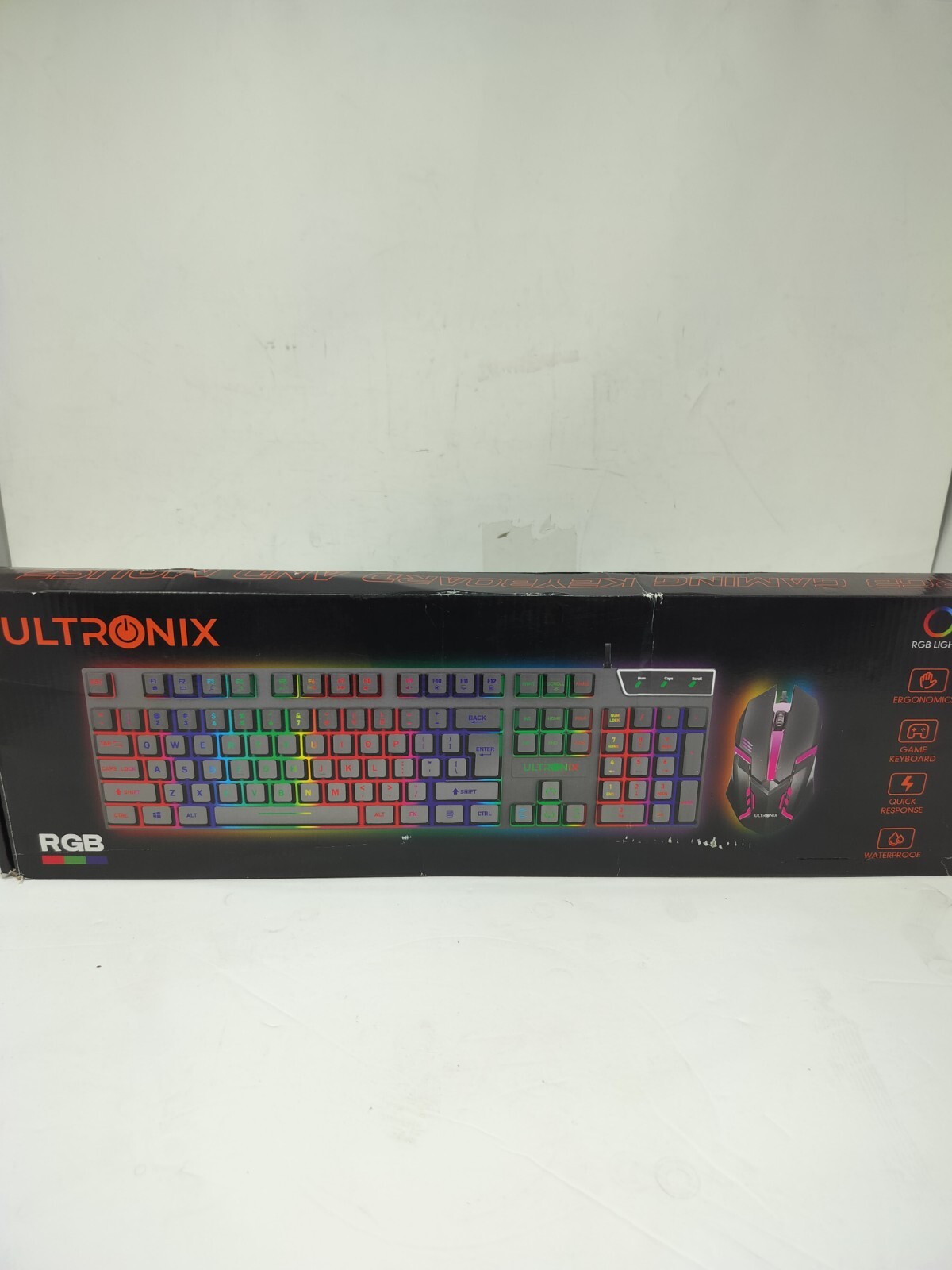 Ultronix Wired RGB Gaming Keyboard & Mouse Black Multi Color Waterproof