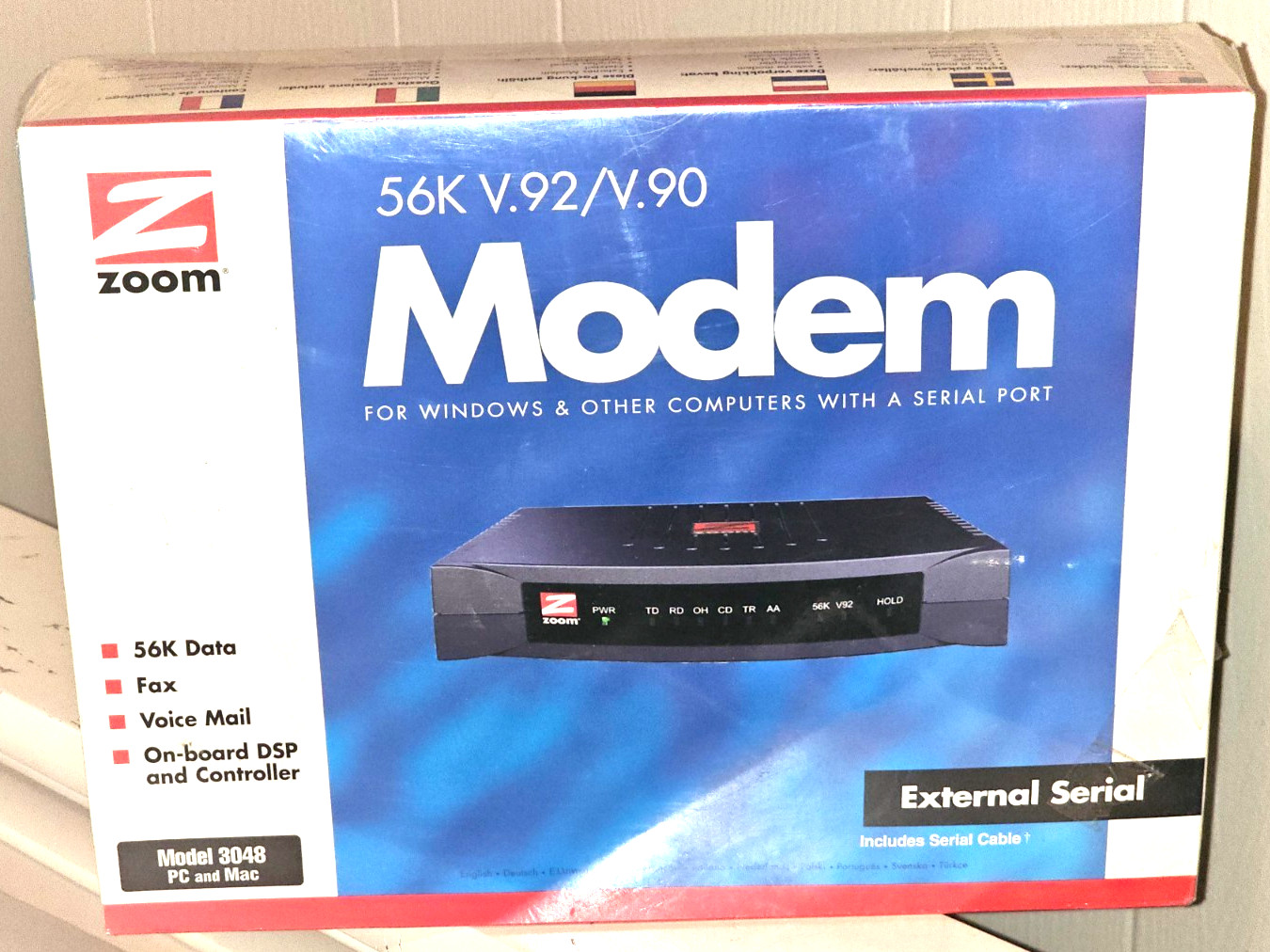 Zoom Model 3049 56K V.90 V.92 External Serial Modem - New/Sealed Box